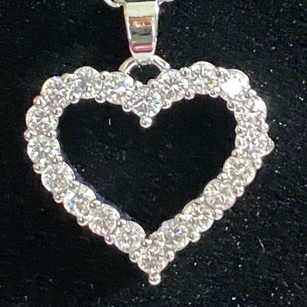 White Sapphire Heart Pendant